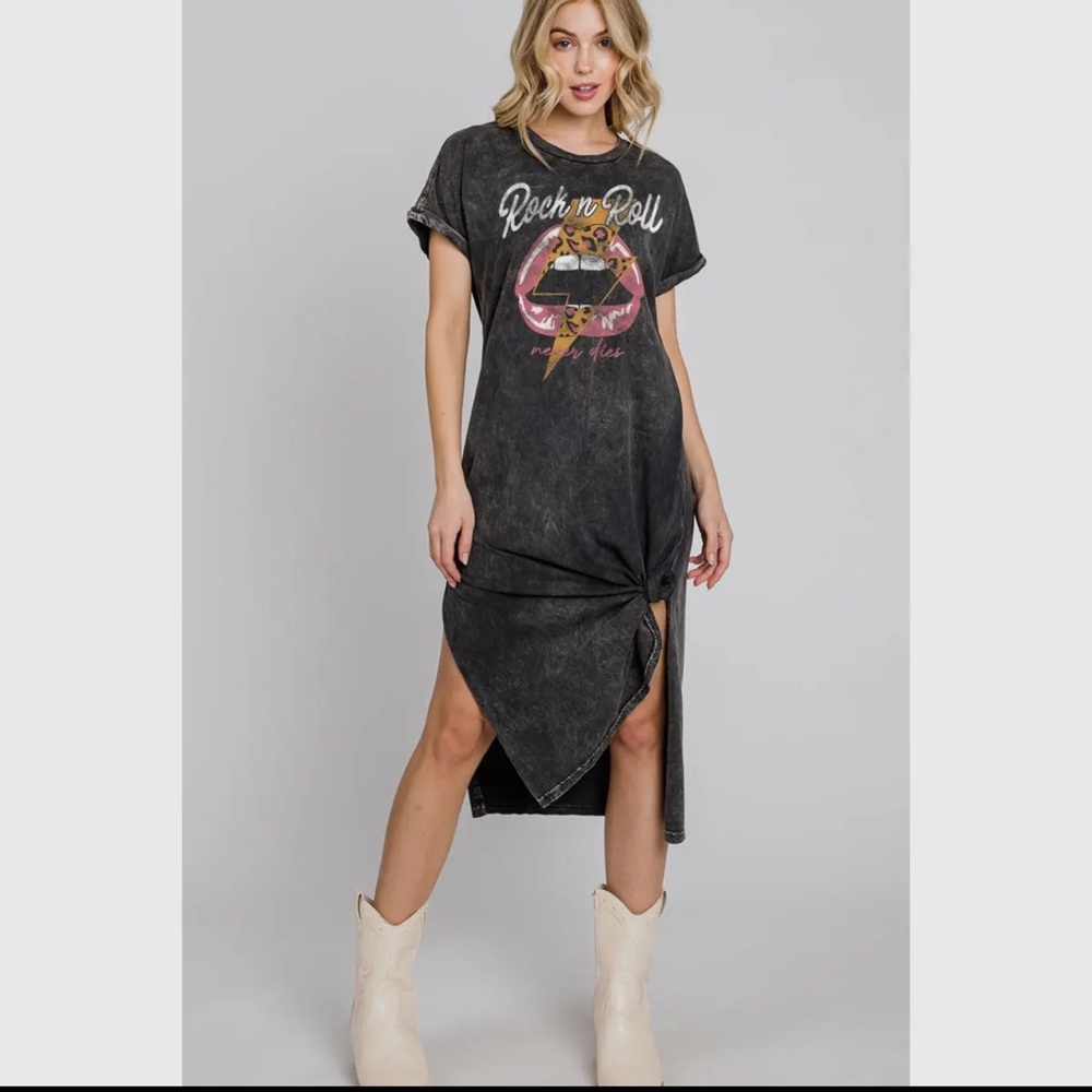 Rock and Roll Never Dies Mineral Graphic Dress